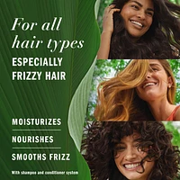 Herbal Essences Hemp Oil Sulfate Free Shampoo, Frizz Control, 400 mL, with Certified Camellia Oil and Aloe Vera, For All Hair Types, Especially Frizzy Hair