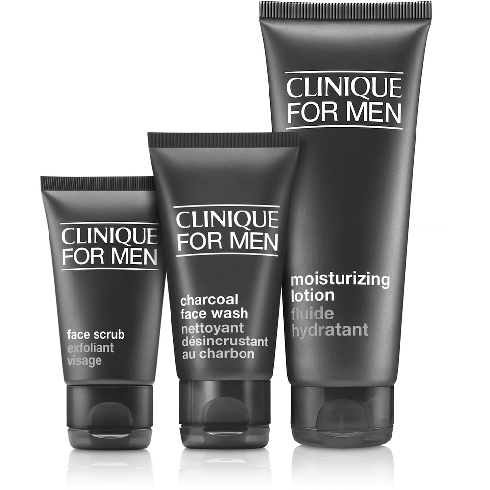 Daily Hydration Men's Skincare Set: Cleanse. Exfoliate. Hydrate