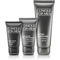 Daily Oil-Free Hydration Men's Skincare Set: Cleanse. Exfoliate. Hydrate