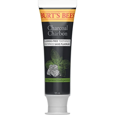 Burt’s Bees Toothpaste, Fluoride Free, Charcoal, Zen Peppermint, 105 mL