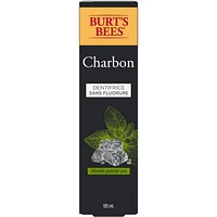 Burt’s Bees Toothpaste, Fluoride Free, Charcoal, Zen Peppermint, 105 mL