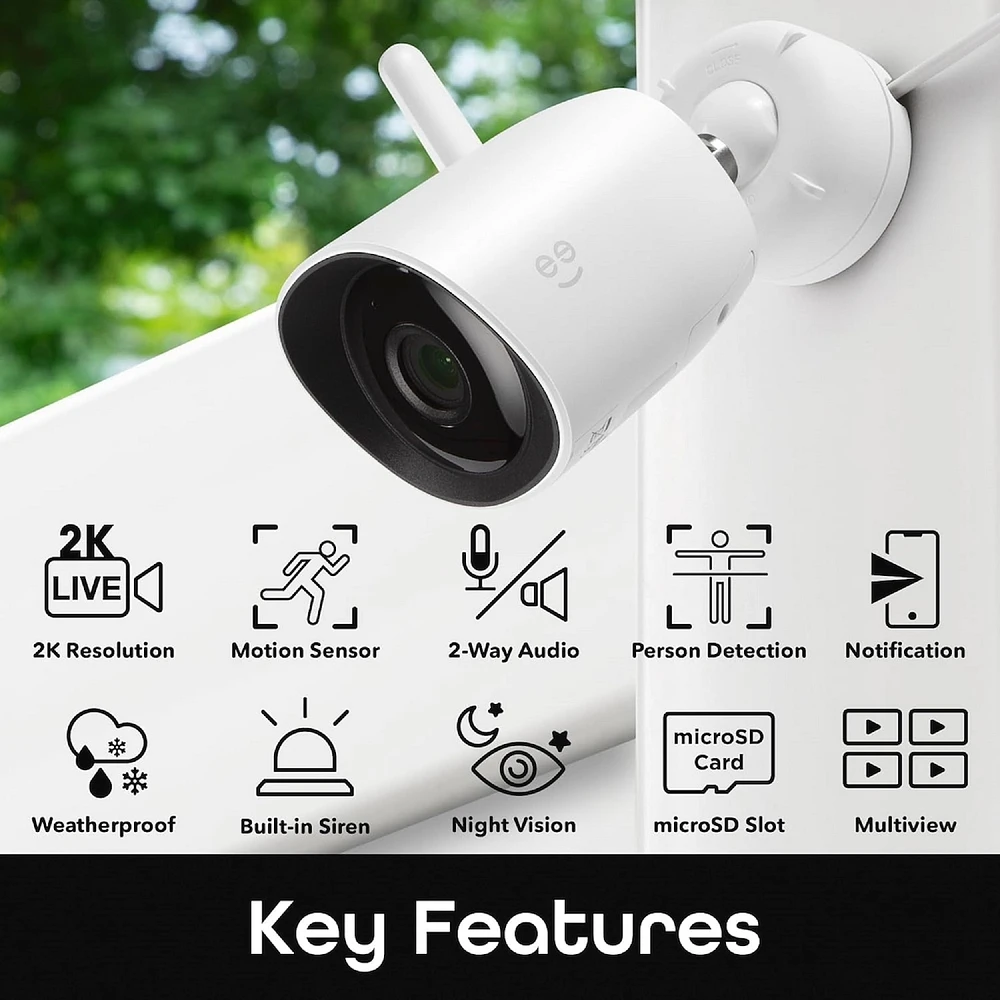 Hawk 2K Smart WiFi Outdoor Security Camera