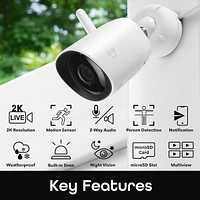 Hawk 2K Smart WiFi Outdoor Security Camera