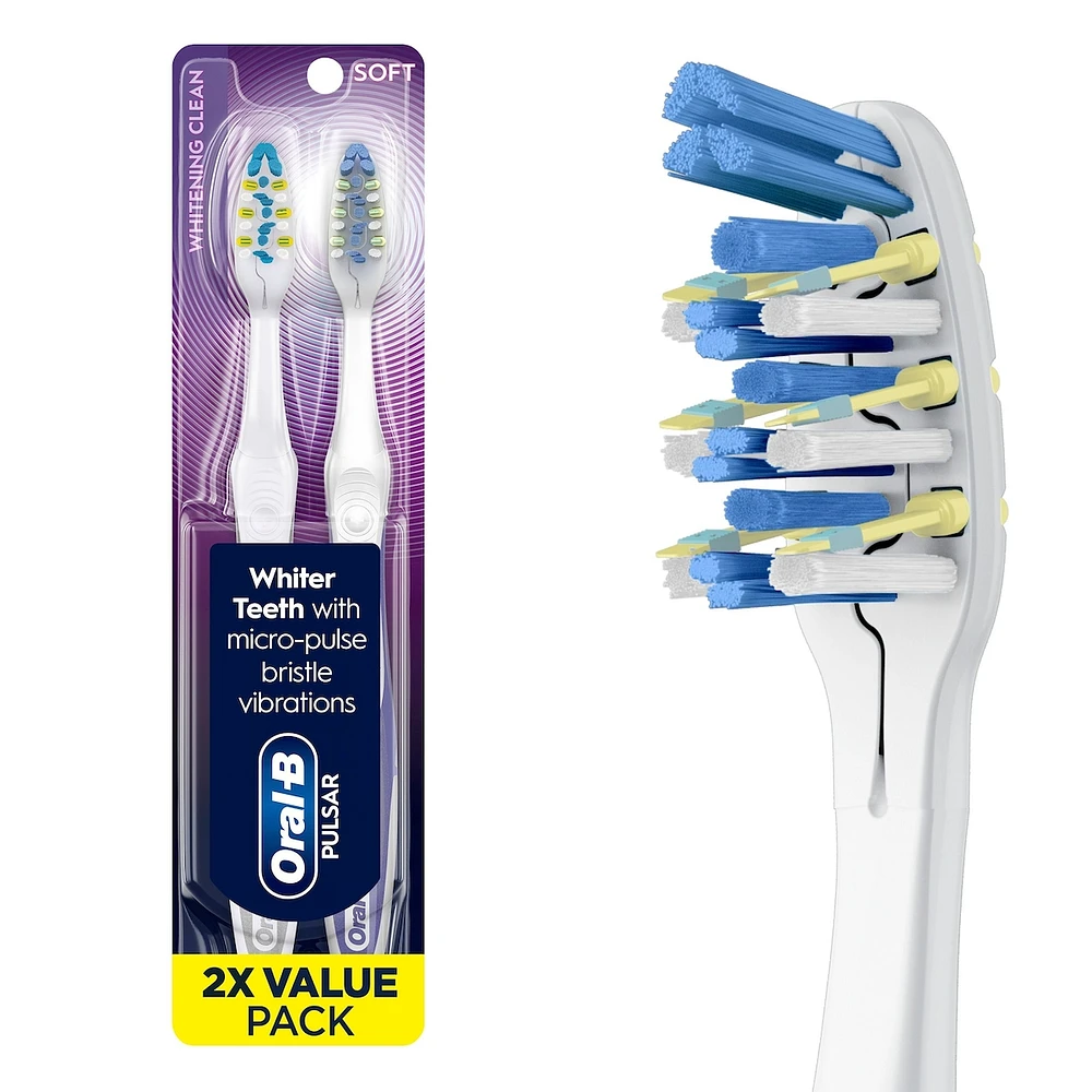 Expert Whitening Pulsar Battery Toothbrushes, Soft, 2 Count