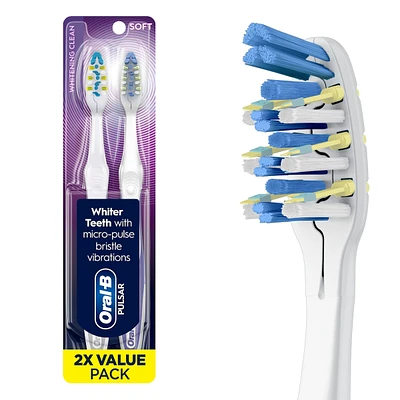 Expert Whitening Pulsar Battery Toothbrushes, Soft, 2 Count