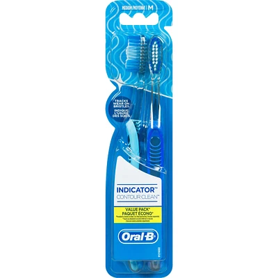Oral-B Indicator Colour Collection Toothbrush, Medium, 2 Count