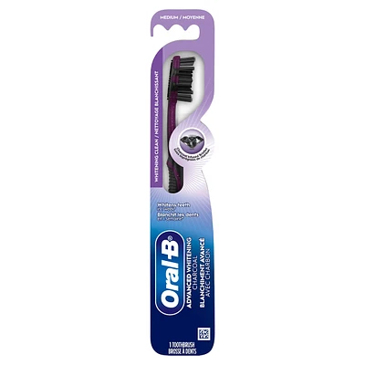 Advanced Whitening Charcoal Toothbrush, Medium, 1 Count