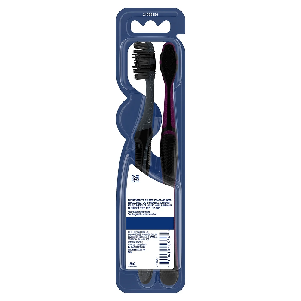 Advanced Whitening Charcoal Toothbrushes, Medium, 2 Count