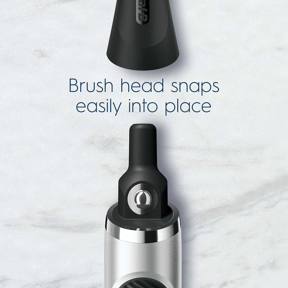Clic Starter Kit Matte Black Toothbrush Handle with (2) Replacement Brush Head and Holder