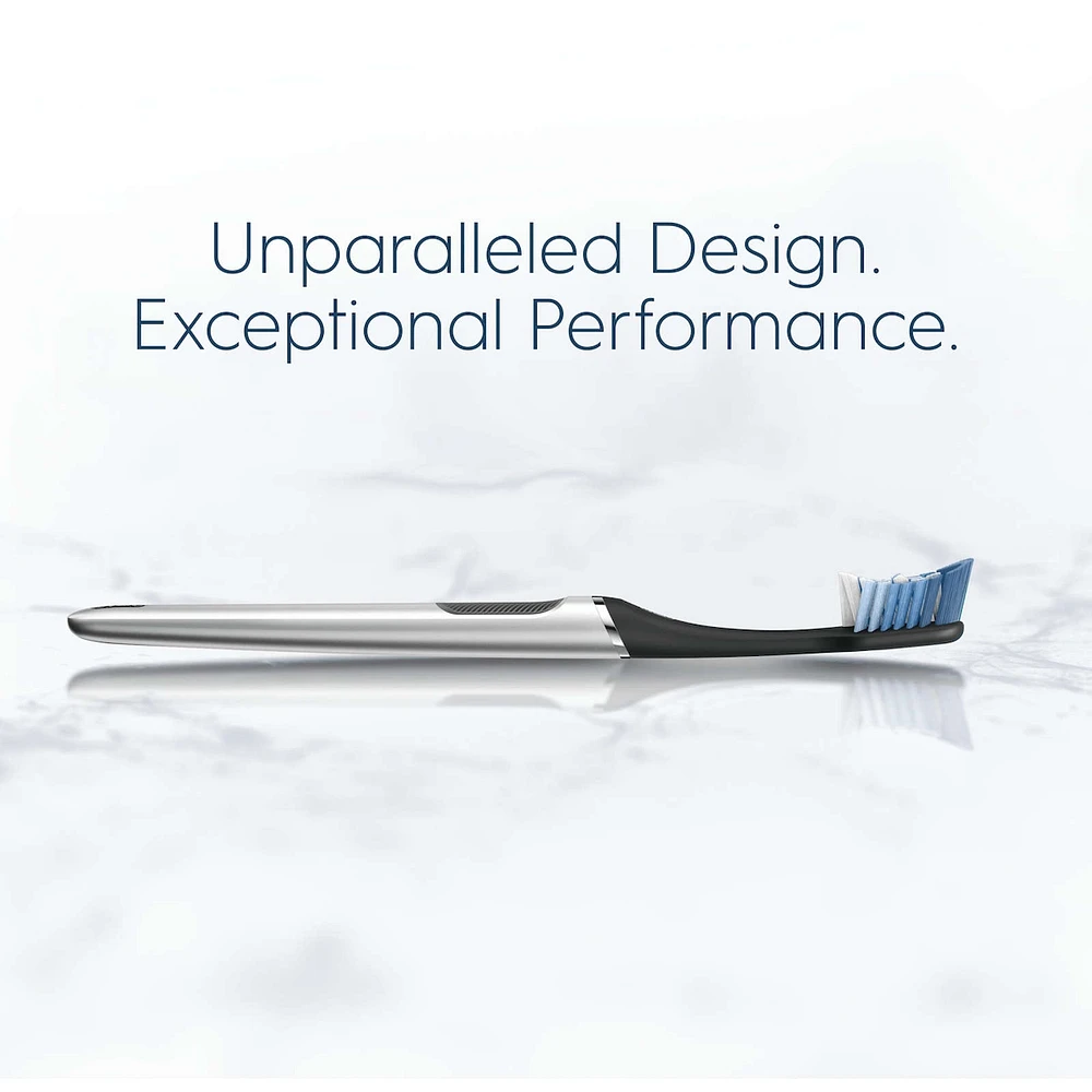 Clic Starter Kit Matte Black Toothbrush Handle with (2) Replacement Brush Head and Holder