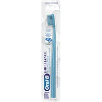 Brilliance Premium Whitening Toothbrush with Plaque Eraser, Medium, Sky Blue, 1 Count