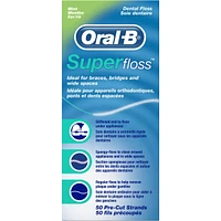 Oral-B Super Floss Pre-Cut Strands Dental Floss, Mint, 50 Count