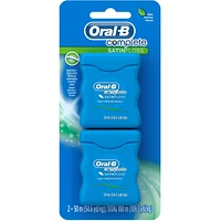 Oral-B Complete SatinFloss Dental Floss, Mint, 50 M, Pack of 2