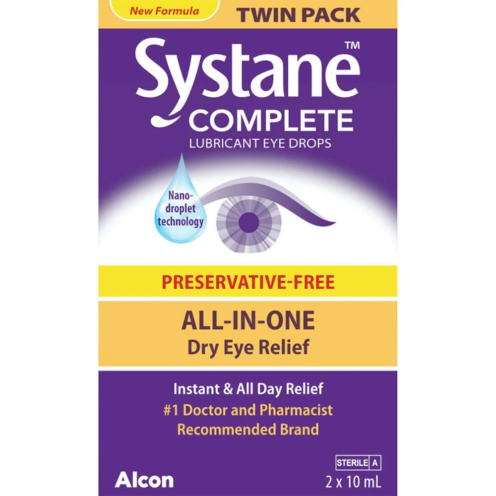 Systane® Complete Lubricant Eye Drops Preservative Free Twin Pack