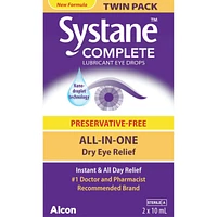 Systane® Complete Lubricant Eye Drops Preservative Free Twin Pack