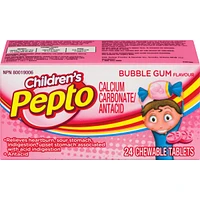 Kid's Bubblegum Flavor Chewables for Heartburn, Acid Indigestion, Upset Stomach, 24ct