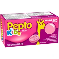 Kid's Bubblegum Flavor Chewables for Heartburn, Acid Indigestion, Upset Stomach, 24ct