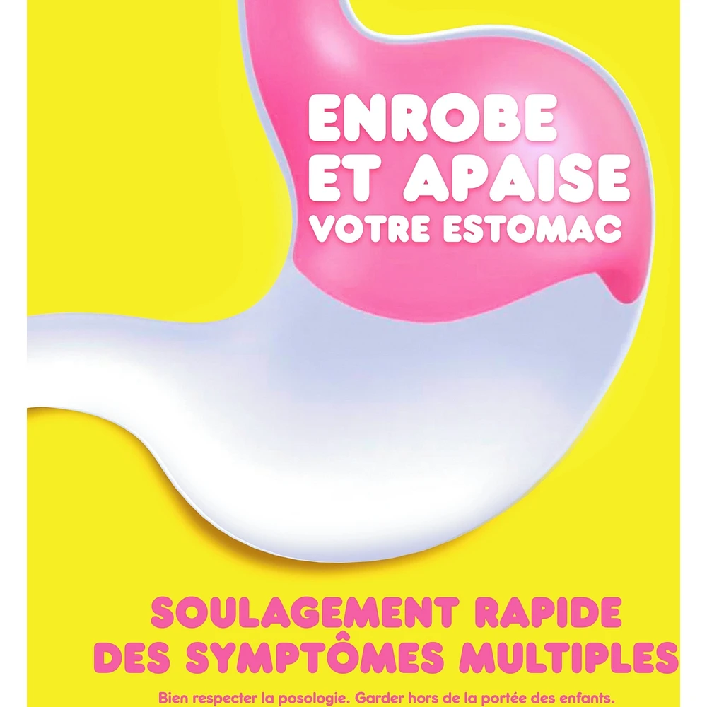 liquide pour la nausée, les brûlures d’estomac, l’indigestion, les malaises gastriques et la diarrhée – Soulagement rapide de 5 symptômes, saveur originale, format de voyage
