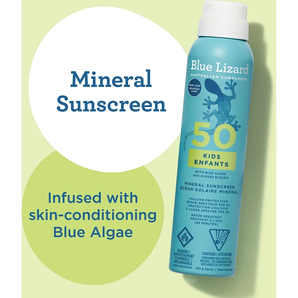 Blue Lizard Kids Mineral Sunscreen Spray SPF 50 142g