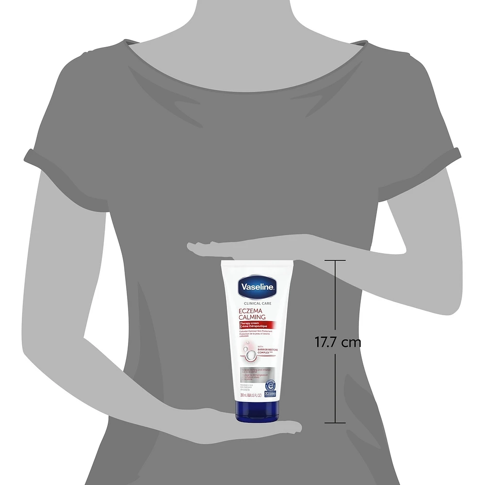 Vaseline Clinical Care™ Body Cream lotion for eczema prone skin Eczema Calming Therapy Cream with Colloidal Oatmeal Skin Protectant to provide instant relief for dry, itchy skin 200 ml
