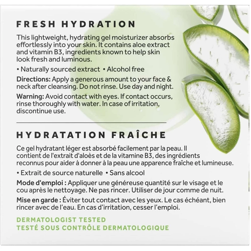 Aloe Extract & Vitamin B3 Gel Face Moisturizer For Fresh and Luminous Skin