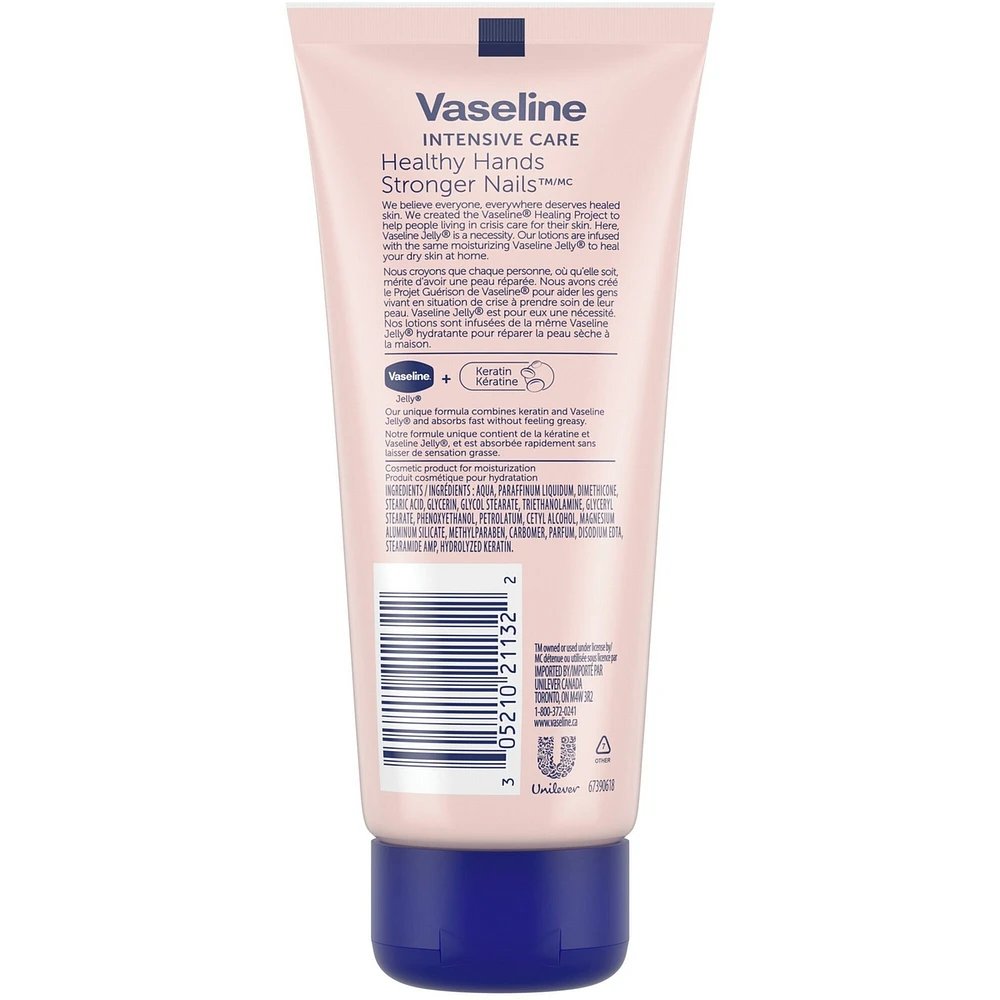 Vaseline Intensive Care Hand Lotion for hands and nails treatment Healthy Hands Stronger Nails hand cream enriched with Keratin 100 ml