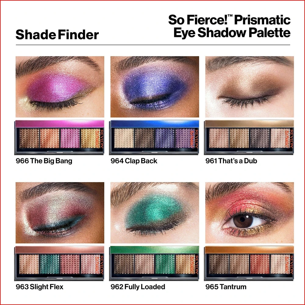 Palette D'ombres à Paupières Prismatiques So Fierce™, Couleurs Cristallines Haute Intensité, Fini Nacré Profond