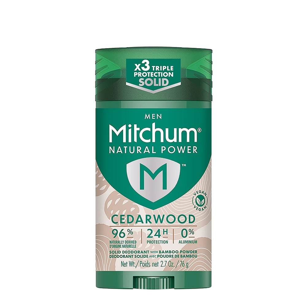 Mitchum Men Natural Power Deodorant Stick, Cedarwood