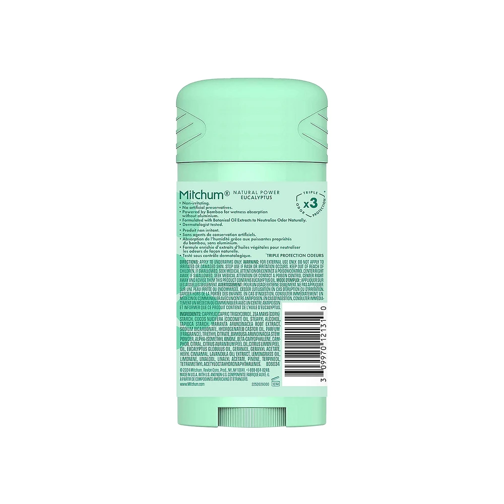 Mitchum Women Natural Power Deodorant Stick, Eucalyptus