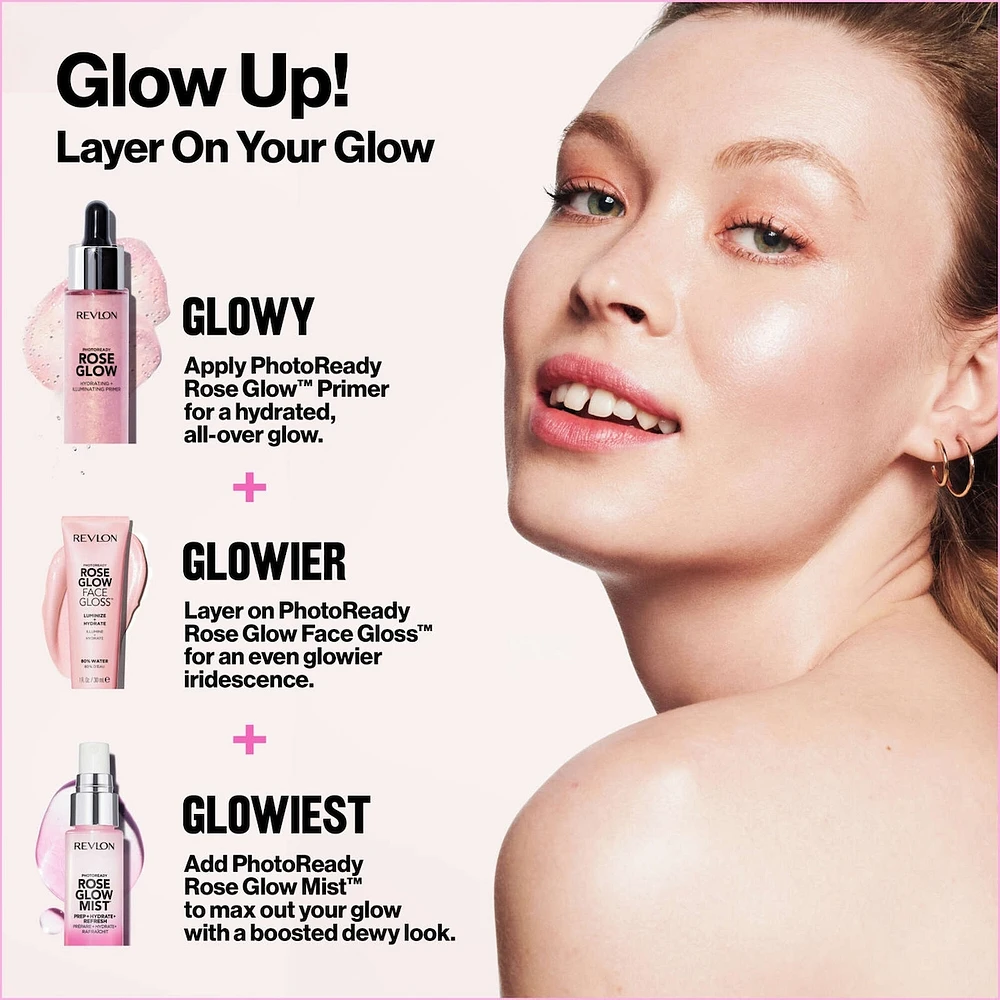 PhotoReady Rose Glow Face Gloss, Illuminating Hydrating Primer,  Non-Sticky Gel