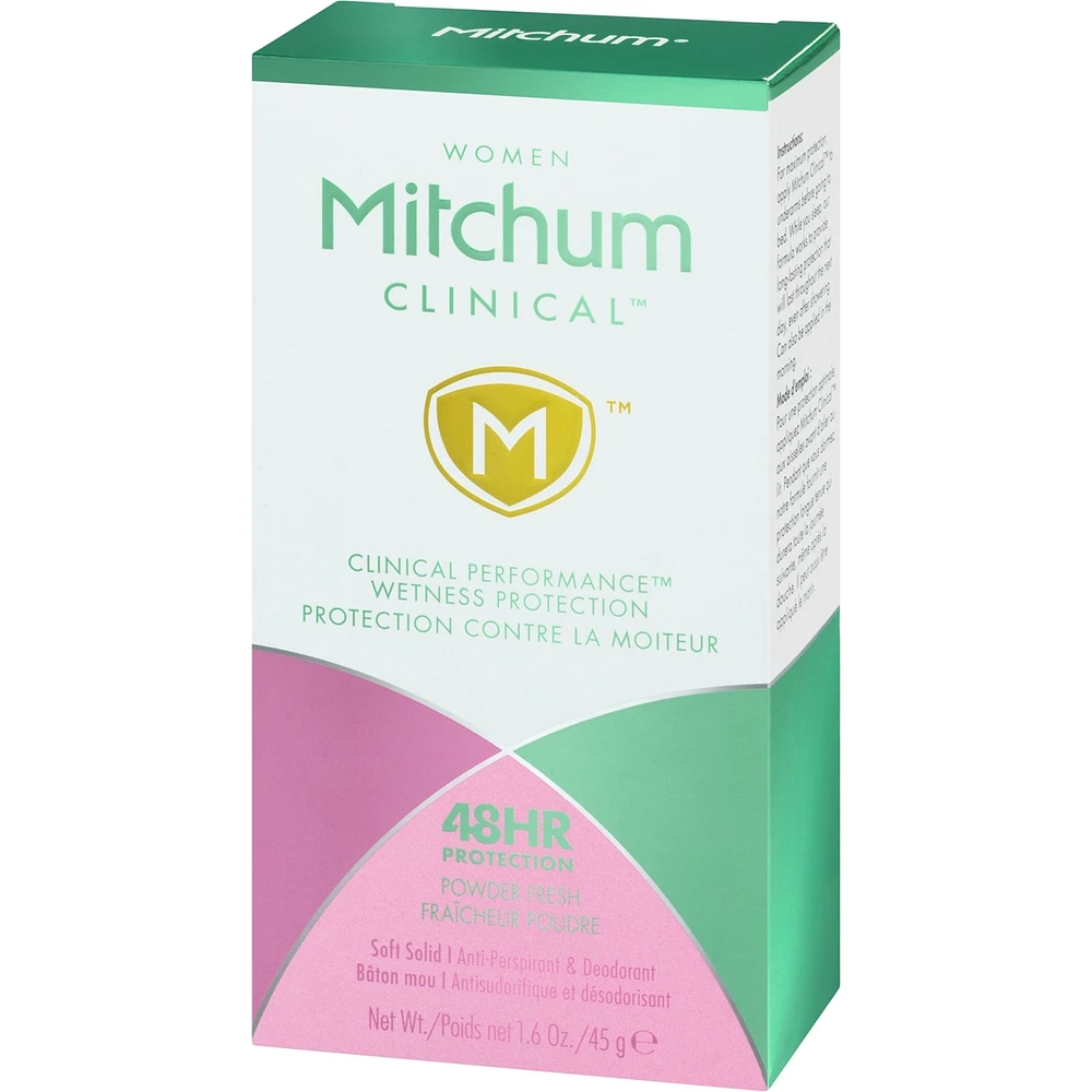 Mitchum Women Clinical Oxygen Antiperspirant & Deodorant Soft Solid Powder Fresh