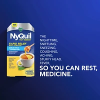 NyQuil Hot Remedy Cold, Flu & Congestion Medicine, Nighttime, Relief for Fever & Headache, Sore Throat Pain, Nasal Congestion, Runny Nose, Cough, Multi-Action, Honey Lemon Flavoured