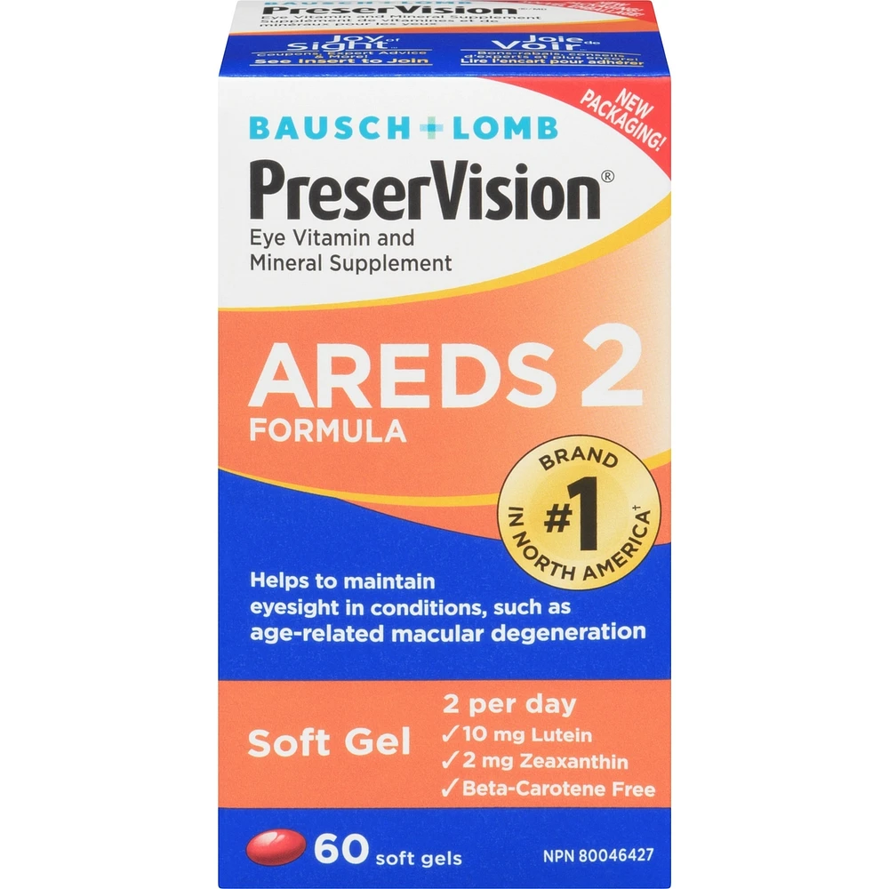 PreserVision Eye Vitamin & Mineral Supplements AREDS 2 Formula Soft Gels