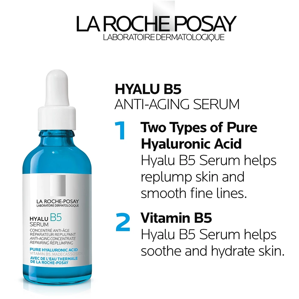 La Roche-Posay Hyalu B5 Pure Hyaluronic Acid Anti-Aging Serum for Face, with Vitamin B5, Suitable for Sensitive Skin, 50ML