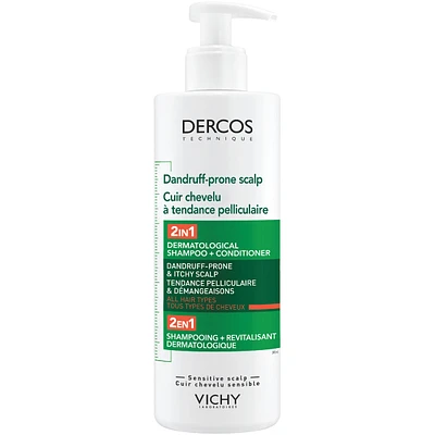 Vichy Dercos 2-in-1 Shampoo + Conditioner with Hyaluronic Acid for Dandruff-Prone Scalp