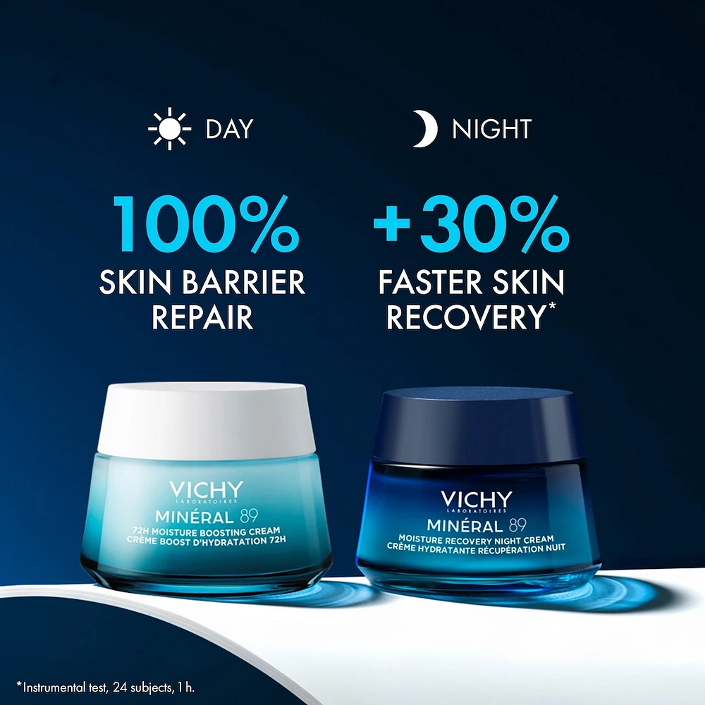 Vichy MINÉRAL 89 Moisture Recovery Night Cream – Hydrating Night Cream with Pure Melatonin & Hyaluronic Acid