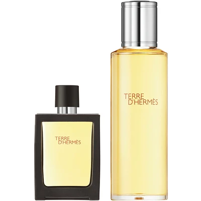 Terre d'Hermès, 30 ml Terre d’Hermès Parfum travel Spray and 125 ml refill