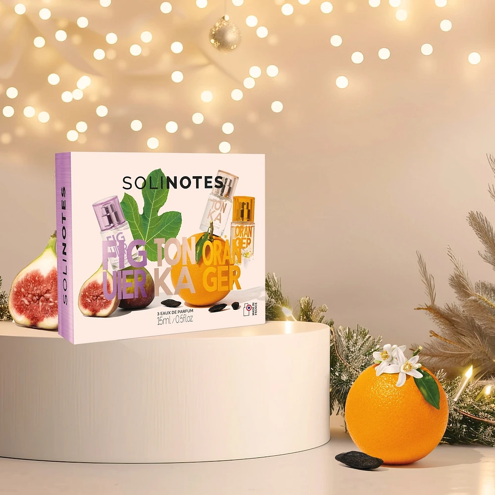 Solinotes Set 3x15ml Eau de Parfum Figtree Tonka Orange Blossom