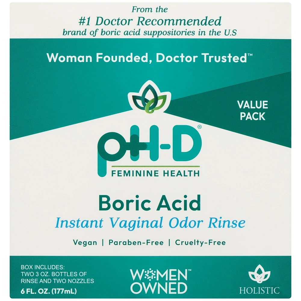 pH-D Feminine Health Boric Acid Instant Vaginal Odor Rinse Value Pack