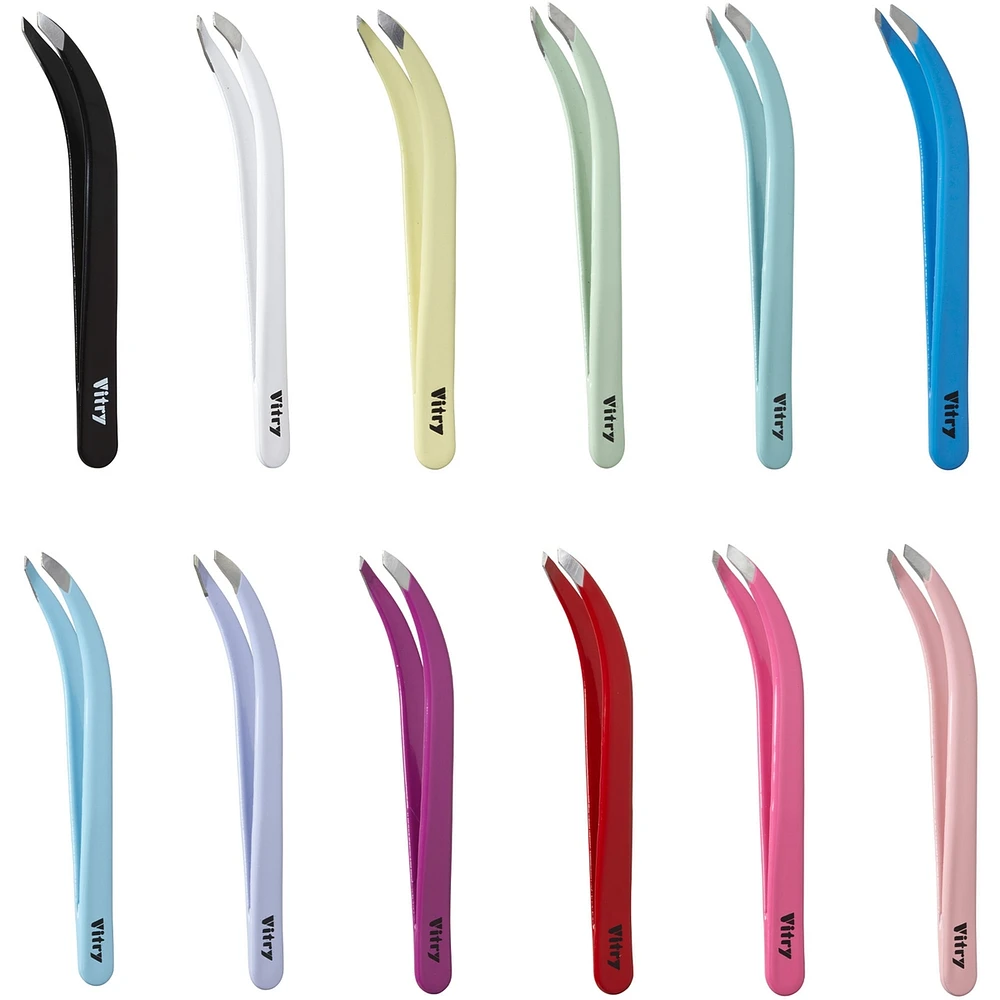 “Club” tweezers with slanted crab-claw ends