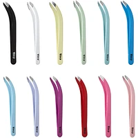 “Club” tweezers with slanted crab-claw ends