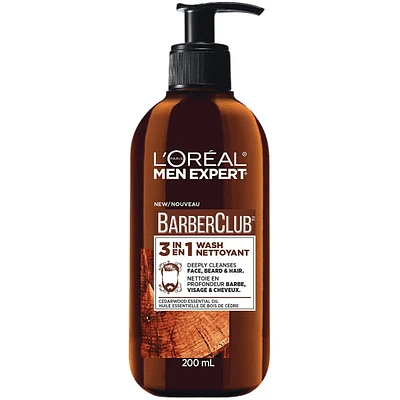 Face Wash 3-In-1 cleanser Face, Beard + Hair Wash For Men with Beard Barberclub