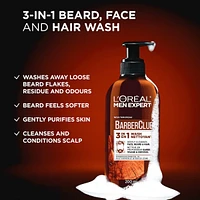 Face Wash 3-In-1 cleanser Face, Beard + Hair Wash For Men with Beard Barberclub