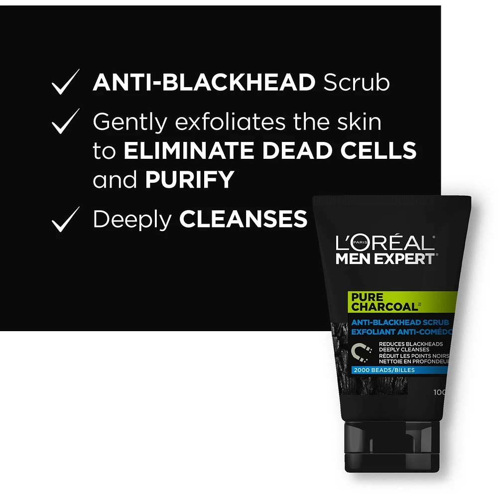 Face Scrub for men, Pure Charcoal Anti-blackhead Scrub With Oak Charcoal