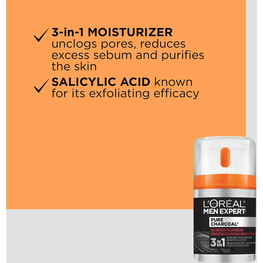 Men Expert Pure Charcoal Daily Moistruizer for Acne-Prone Skin