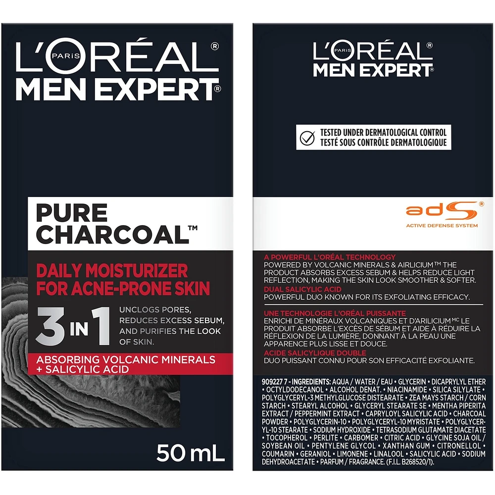 Men Expert Pure Charcoal Daily Moistruizer for Acne-Prone Skin