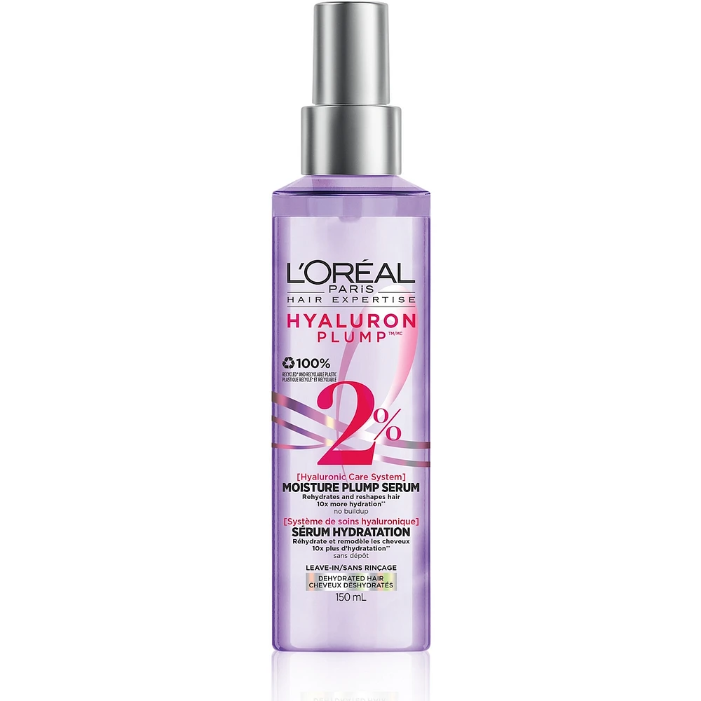 L'Oreal Paris Hair Expertise Hyaluron Plump 2% Moisture Plump Serum with Hyaluronic Acid for Dry Hair, Adds Moisture, For Hair Hydration, 150ml