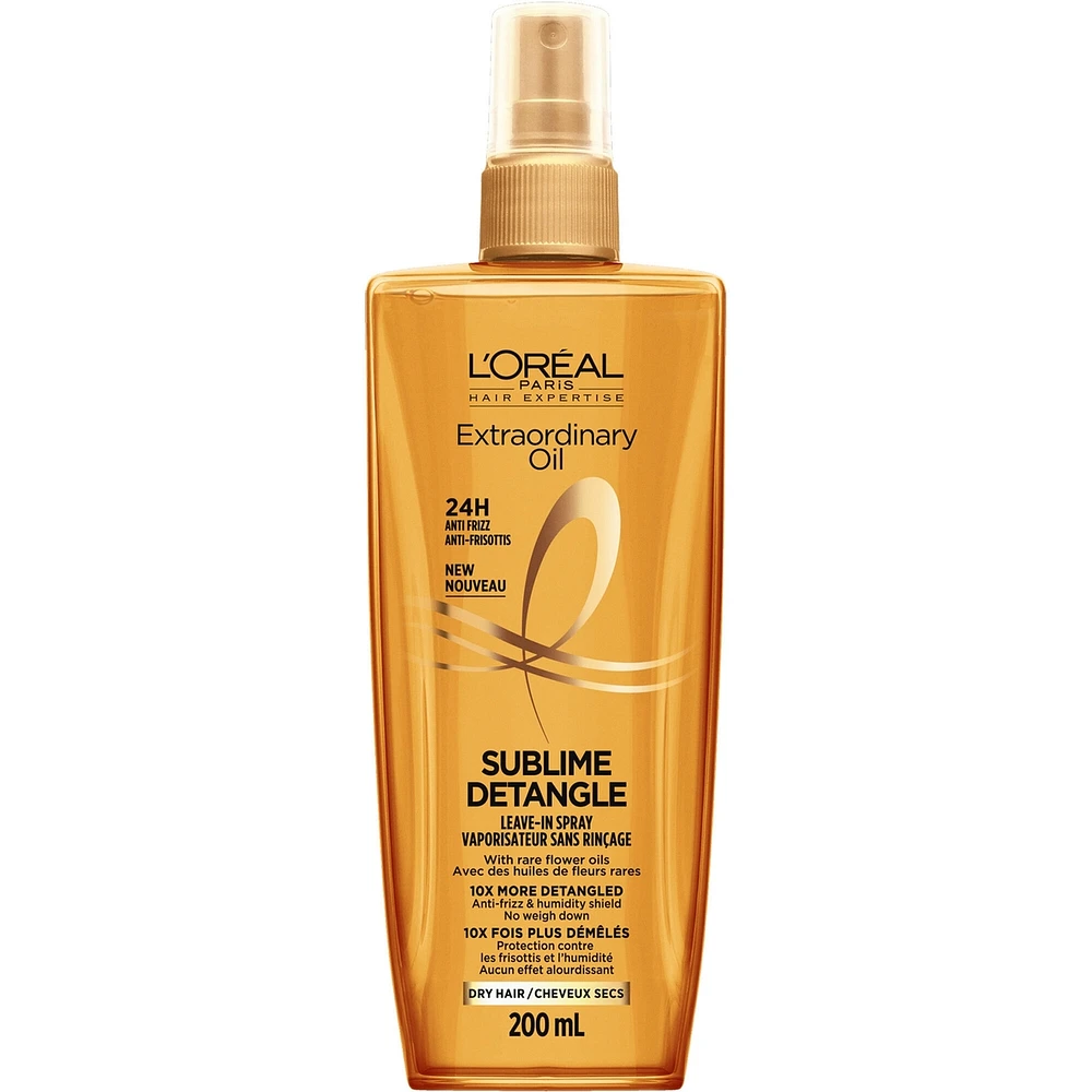 L'Oreal Paris Extraordinary Oil Sublime Detangle Leave-In Spray, Anti Frizz, For Dry hair