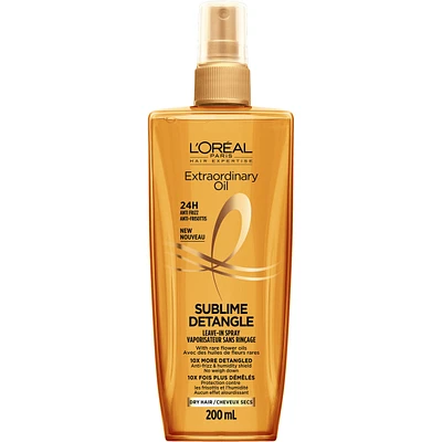 L'Oreal Paris Extraordinary Oil Sublime Detangle Leave-In Spray, Anti Frizz, For Dry hair
