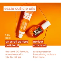 essie care on-a-roll apricot roller ball, 8-free vegan formula, conditions and hydrates nails, quick absorbing, 97% natural, on-the-go format, clear, 13.5 ml